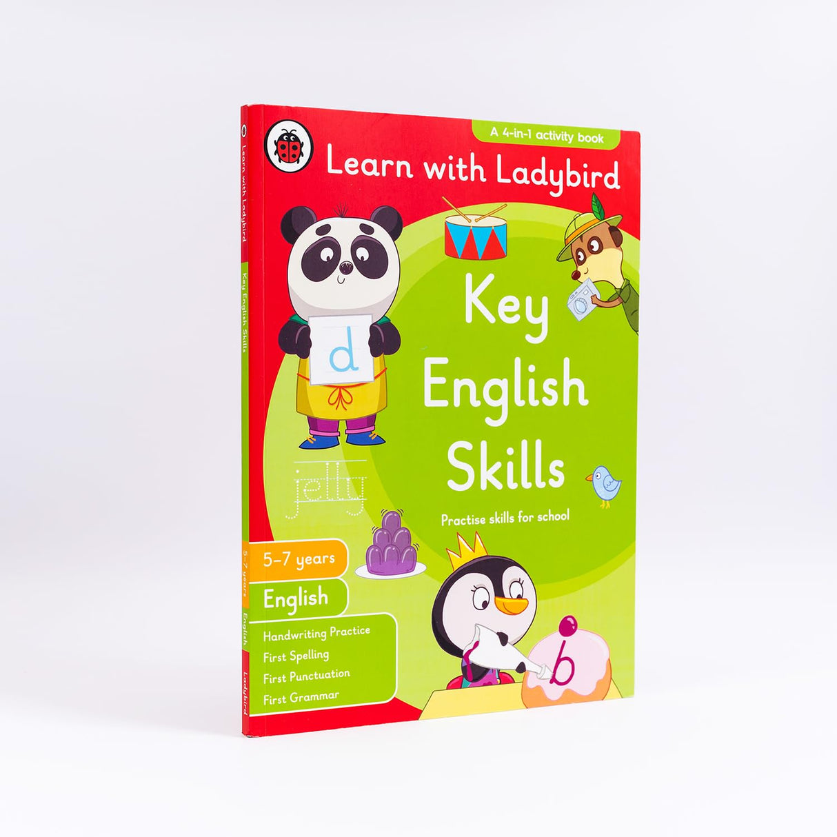 Key English Skills: A Learn With Ladybird 4 in 1 Activity Book – Handwriting Practice, First Spelling, First Punctuation & First Grammer - Practice Skills for School (5-7 Years)