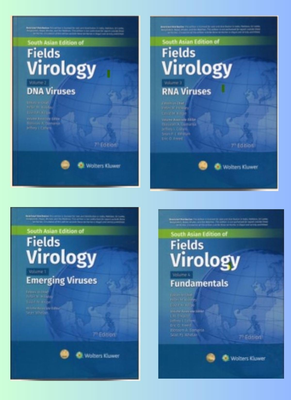 Fields Virology: Emerging Viruses, Fundamentals, DNA Viruses, RNA Viruses, (Vol 4 Set), 7th South Asian ed