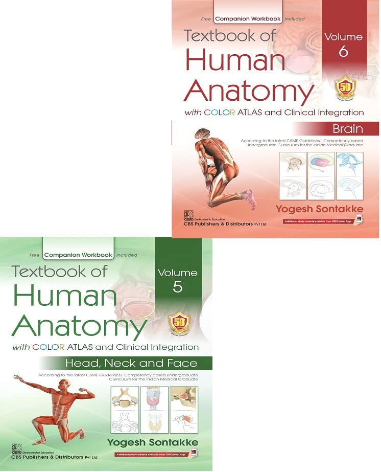 Textbook Of Human Anatomy With Color Atlas And Clinical Integration 2 Vol Set (Vol 5- Head Neck And Face And Vol 6-Brain) With Companion Workbook (Pb 2024)