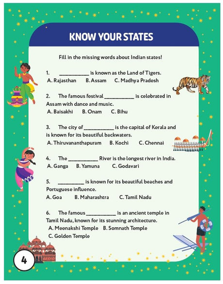 Hello India! A Fun India Activity Book: States And Union Territories - Retail Maharaj