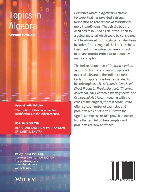 Topics in Algebra, 2ed (An Indian Adaptation)