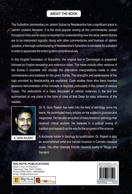 Neelakantha's Subodhini: Commentary on Jaimini Sutras, Jaimini Jyotish Series (English) by K Guru Rajesh - Retail Maharaj