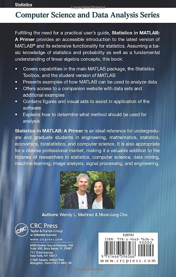 Statistics in MATLAB: A Primer: 22 (Chapman & Hall/CRC Computer Science & Data Analysis) - Retail Maharaj