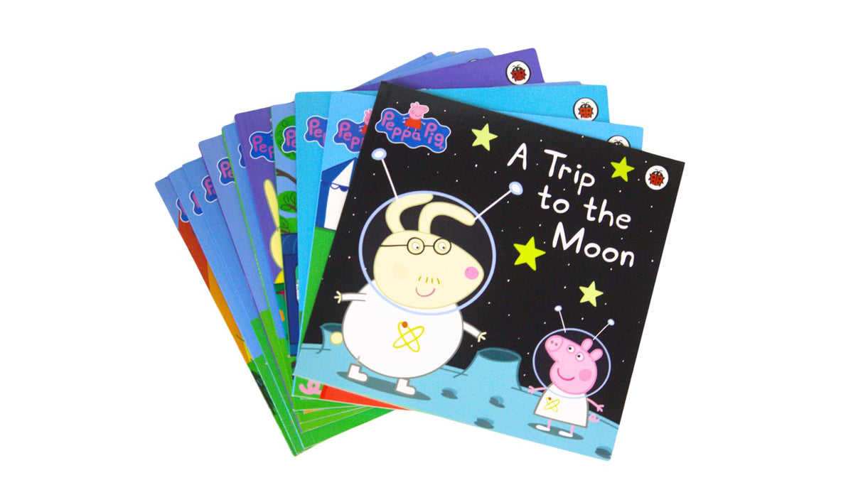 Peppa Pig: Peppa's Awesome Adventures: 10 Storybooks Collection in a Box (Nature Trail, Fun at the Fair, A Trip to the Moon, The Rainbow, The Library & More)