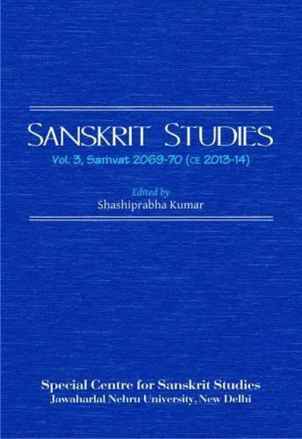 Sanskrit Studies: Vol. 3: Samvat 2069-70 (Sanskrit Studies: Samvat 2069-70) - Retail Maharaj