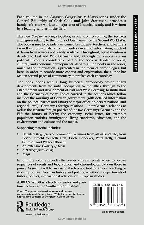 Longman Companion to Germany since 1945 (Longman Companions To History) - Retail Maharaj