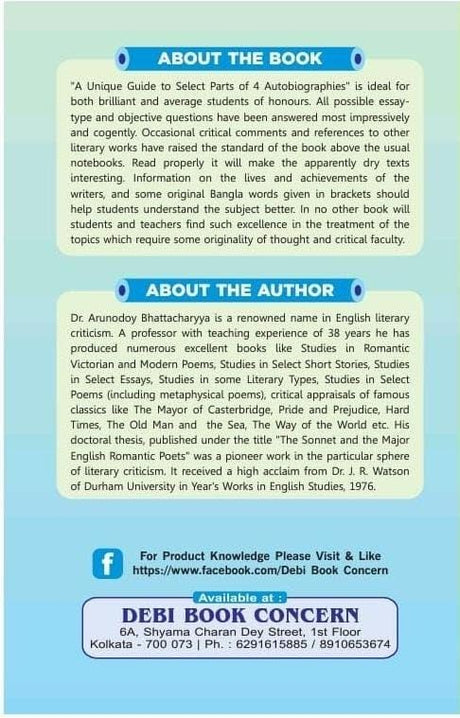 A Unique Guide To Select Parts Of 4 Autobiographies (English Version) - Retail Maharaj