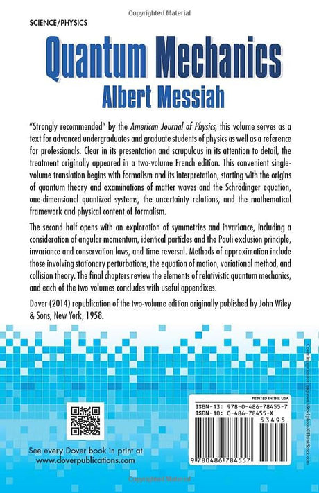 Quantum Mechanics (Dover Books on Physics) [Paperback] Messiah, Albert - Retail Maharaj