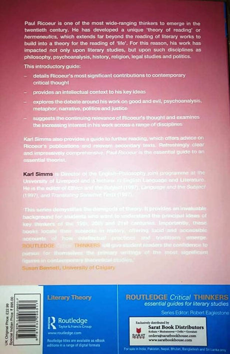 Paul Ricoeur [Paperback] Kari Simms - Retail Maharaj