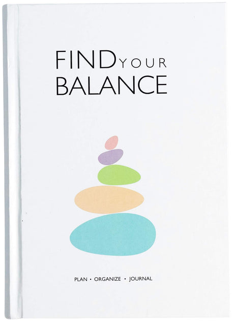 Find Your Balance Undated Planner Journal | Gratitude Journal with Habit Tracker & Mood Tracker | Includes Journaling Stickers | Undated | 4 Months - 300 Pages | (Stone White) - Retail Maharaj
