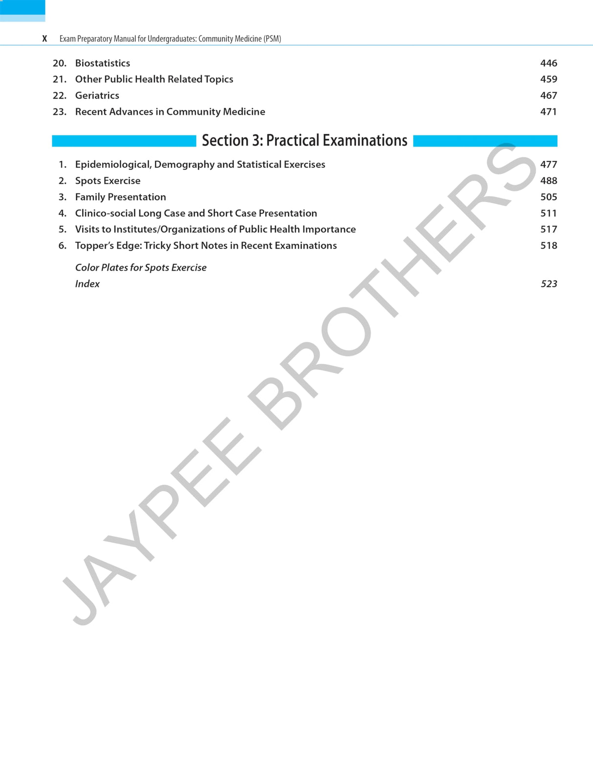Exam Preparatory Manual for Undergraduates: Community Medicine (PSM)