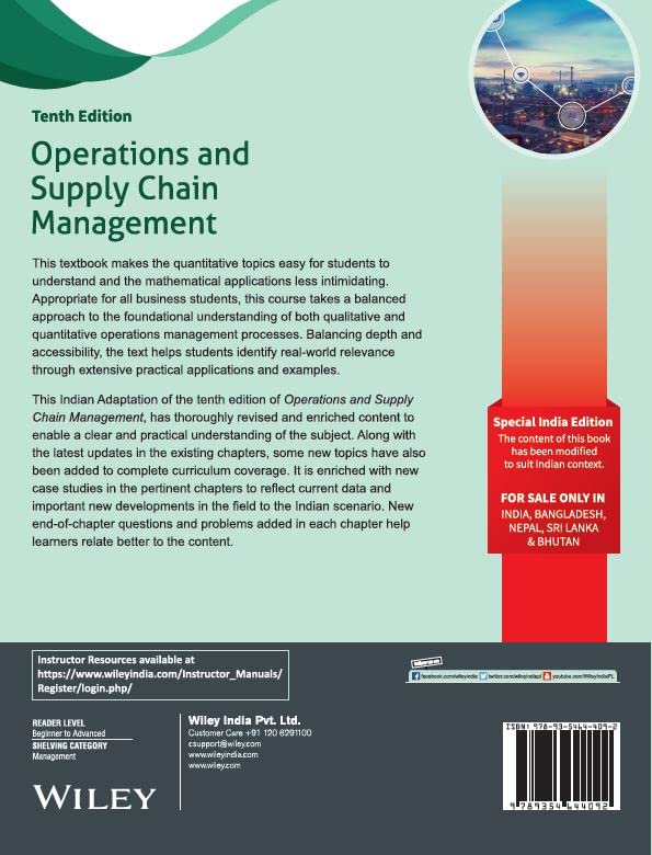 Operations and Supply Chain Management, 10ed, An Indian Adaptation