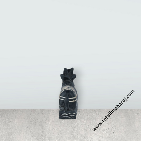 Nandi Statue - 2.5 x 2.75 Inches | Soft Stone Nandi Idol/ Nandhi Statue for Pooja - Retail Maharaj
