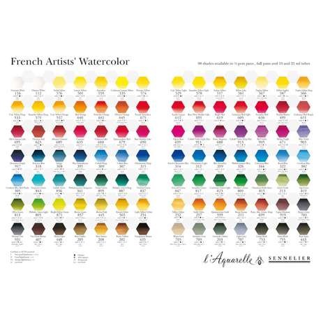 Sennelier Aquarelle French Artists Watercolor Set of 98 Tubes - Retail Maharaj