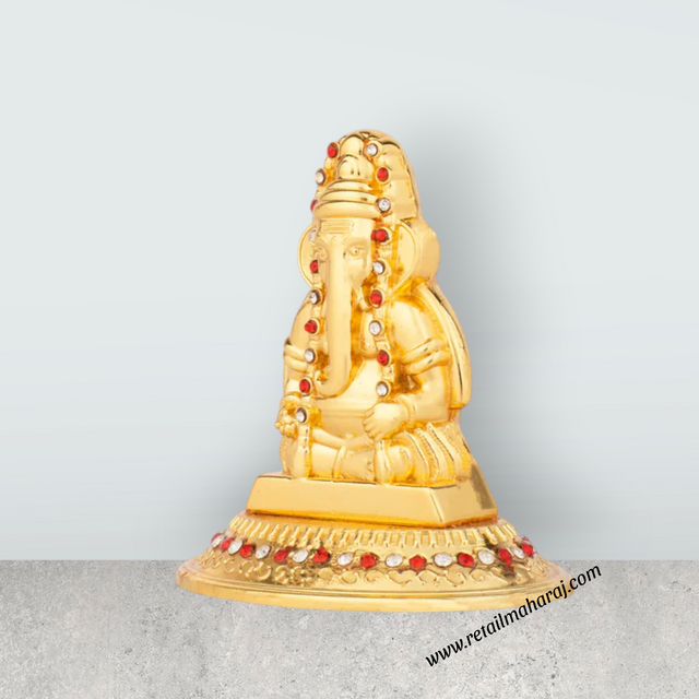 Ganesh Statue - 2.5 x 5 Inches | Metal Vinayaka Idol / Ganesh Idol for Pooja - Retail Maharaj