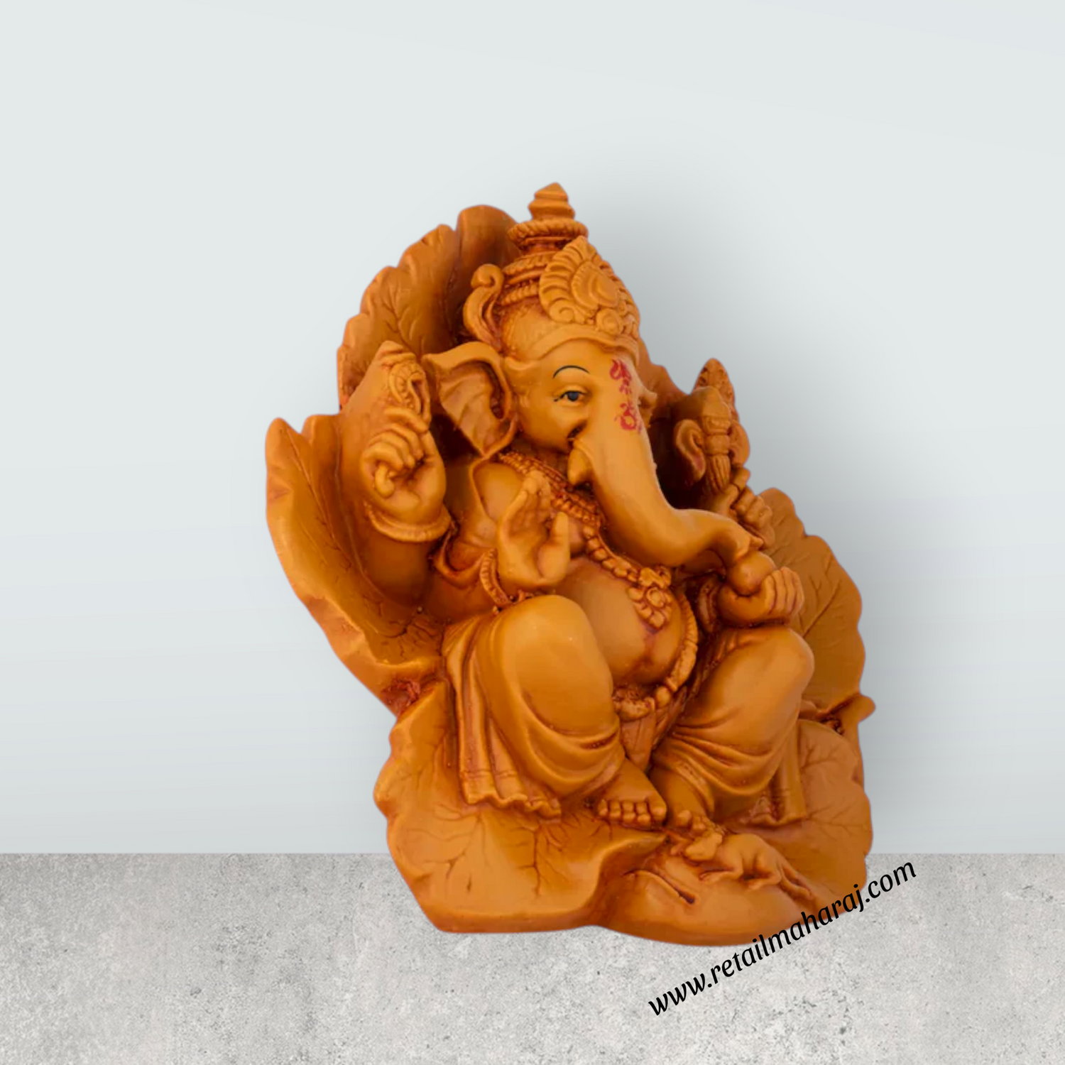 Ganesh Statue - 7 x 4 Inches | Wooden Polish Statue/ Vinayaka Idol / Ganesh Idol for Pooja - Retail Maharaj