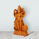 Mayil Murugan - 7 x 4 Inches | Marble Dust Statue/ Wooden Polish Peacock Murugar for Pooja - Retail Maharaj