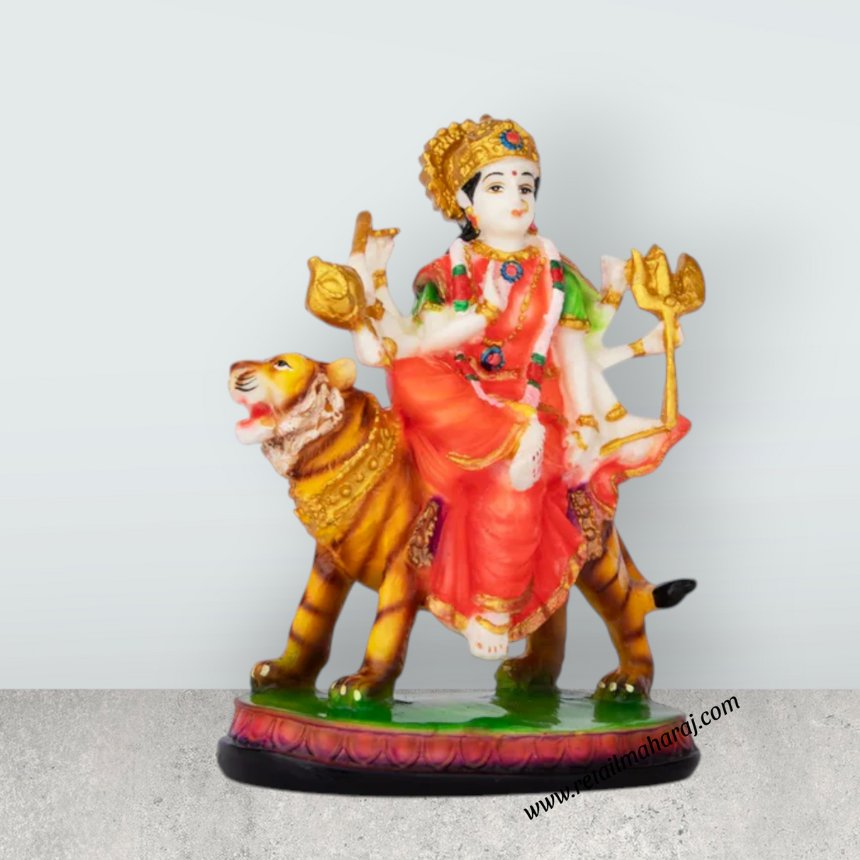 Durga Murti - 8 x 6 Inches | Resin Statue/ Durga Mata for Pooja - Retail Maharaj