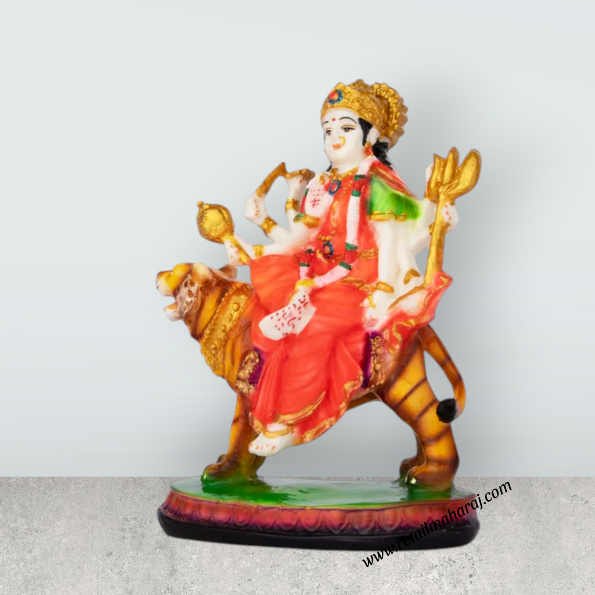 Durga Murti - 8 x 6 Inches | Resin Statue/ Durga Mata for Pooja - Retail Maharaj
