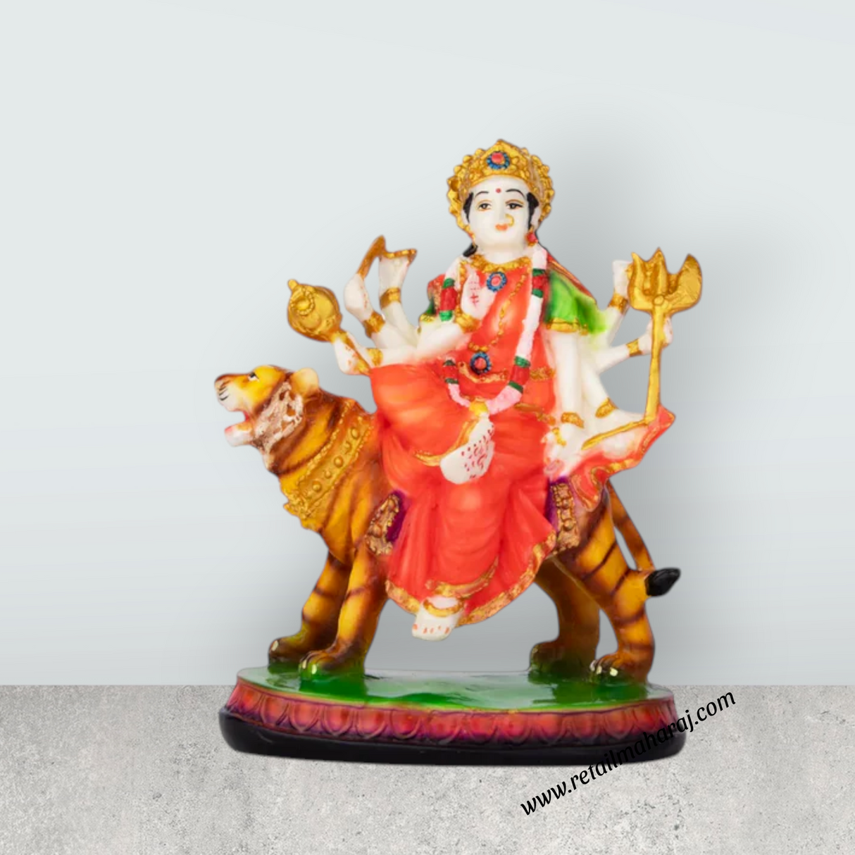 Durga Murti - 8 x 6 Inches | Resin Statue/ Durga Mata for Pooja - Retail Maharaj