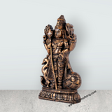 Murugan Statue With Peacock - 7.5 x 4 Inches | Resin Murugan Murti/Copper Polish Standing Murugan Silai for Pooja - Retail Maharaj