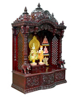 Ghar Mandir - Sag Wood (Teak Wood) with Cherry Polish (66" x 42")