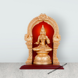 Annapurna Devi With Arch - 9.5 x 7 Inches | Sitting Annapurna Murti/ Gold Polish Annapurna Idol for Pooja - Retail Maharaj