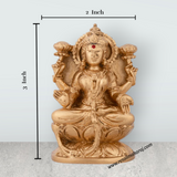 Lakshmi Idol Sitting On Lotus Base - 3 x 2 Inches | Gold Polish Laxmi Statue/ Lakshmi Maa Murti for Worship - Retail Maharaj