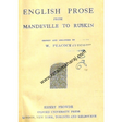 English Prose from Mandeville to Ruskin - Retail Maharaj