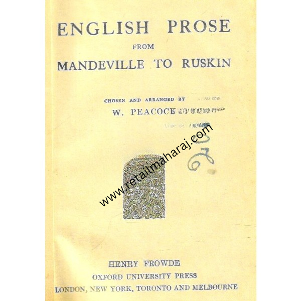 English Prose from Mandeville to Ruskin - Retail Maharaj