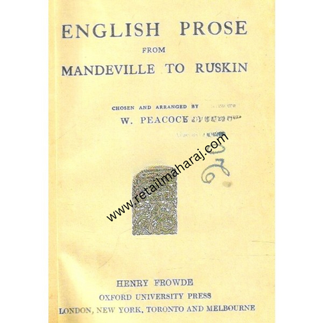 English Prose from Mandeville to Ruskin - Retail Maharaj