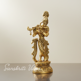 Lord Krishna Metal Statue – Decorative Showpiece for Home Temple & Pooja by Sanskriti Vibes | Glossy Finish
