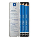 Staedtler Mars Lumograph Soft Graphite Pencil Set 6 Grades 8B to HB for Sketching and Shading - Retail Maharaj