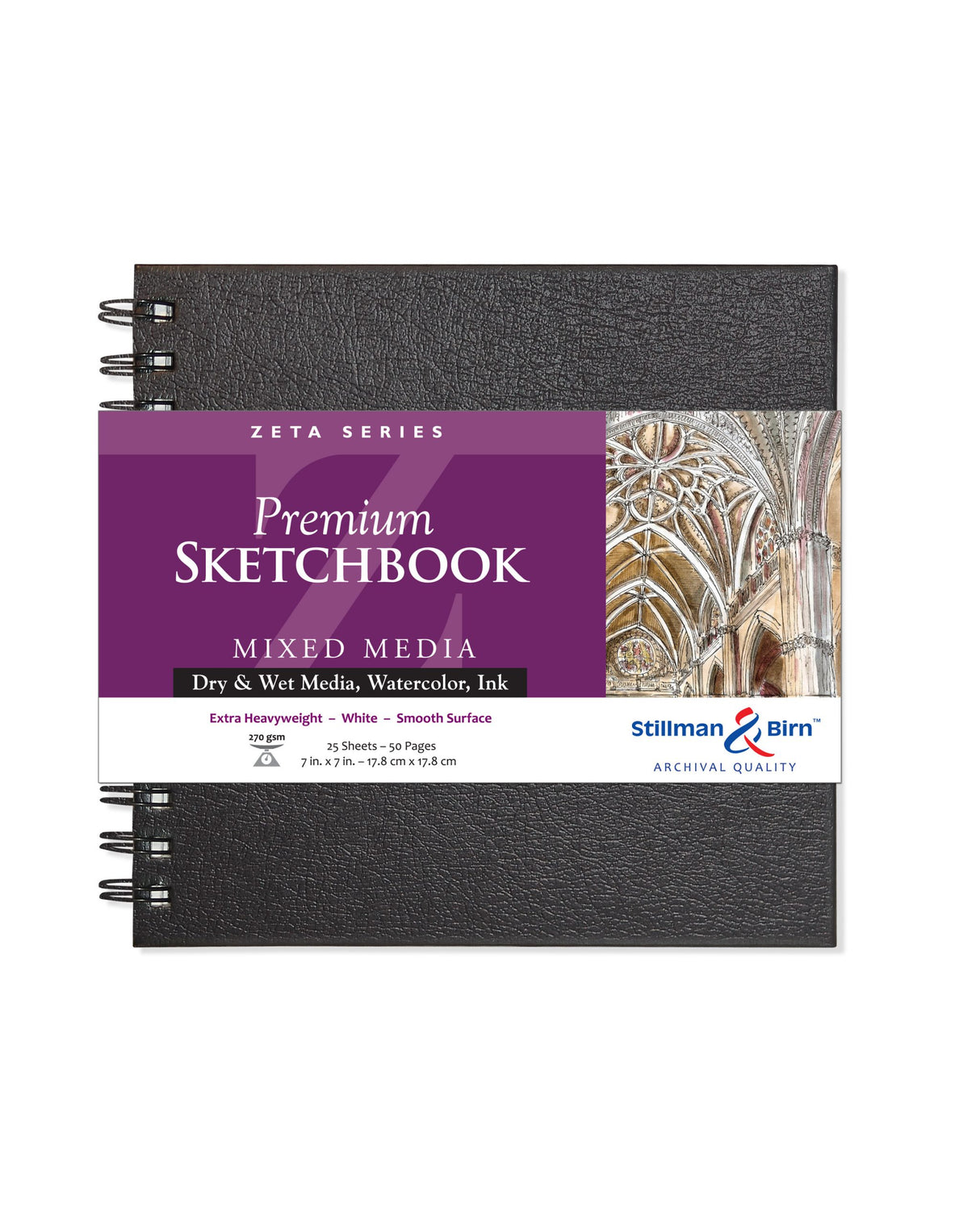 Stillman Birn Zeta Series Extra Heavyweight Smooth Paper Sketchbook Open Stock