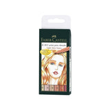 Faber-Castell PITT Artist Brush Pens 6 Pack Terra Basic Pastel Soft and Light Skin Tones - Retail Maharaj