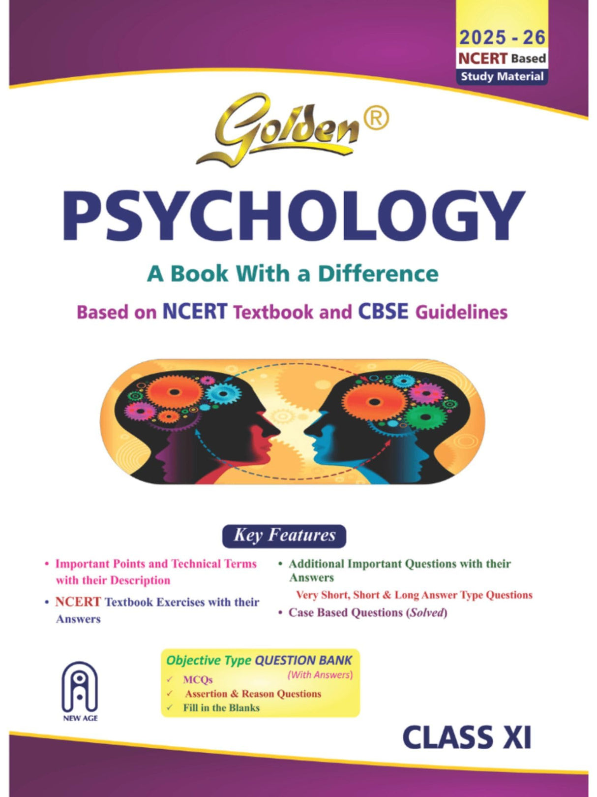 Golden Psychology Class 11 : Based on CBSE Guidelines & NEW NCERT Textbooks For 2026 Final Exams, includes Objective Type Question Bank)