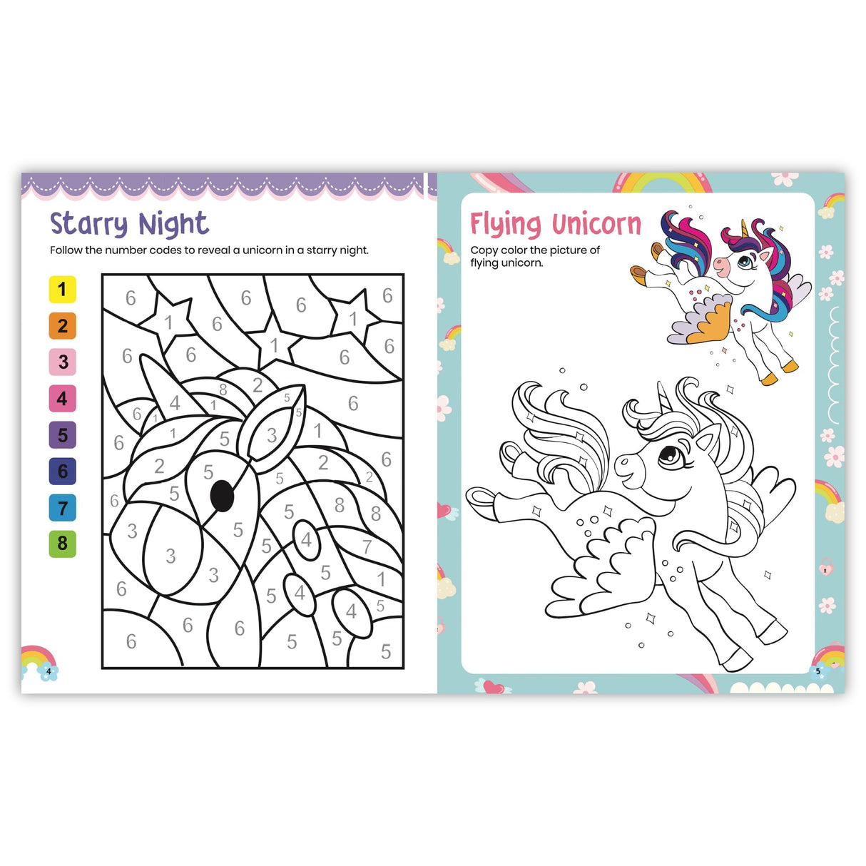 Unicorn Coloring Book: Fun Unicorn Coloring Activity Book for Kids | Includes Number Coloring, Dot-to-Dot, Tracing & Copy-Color Activities | Perfect ... I Ages 3+ [Penguin Early Learning Series] - Retail Maharaj
