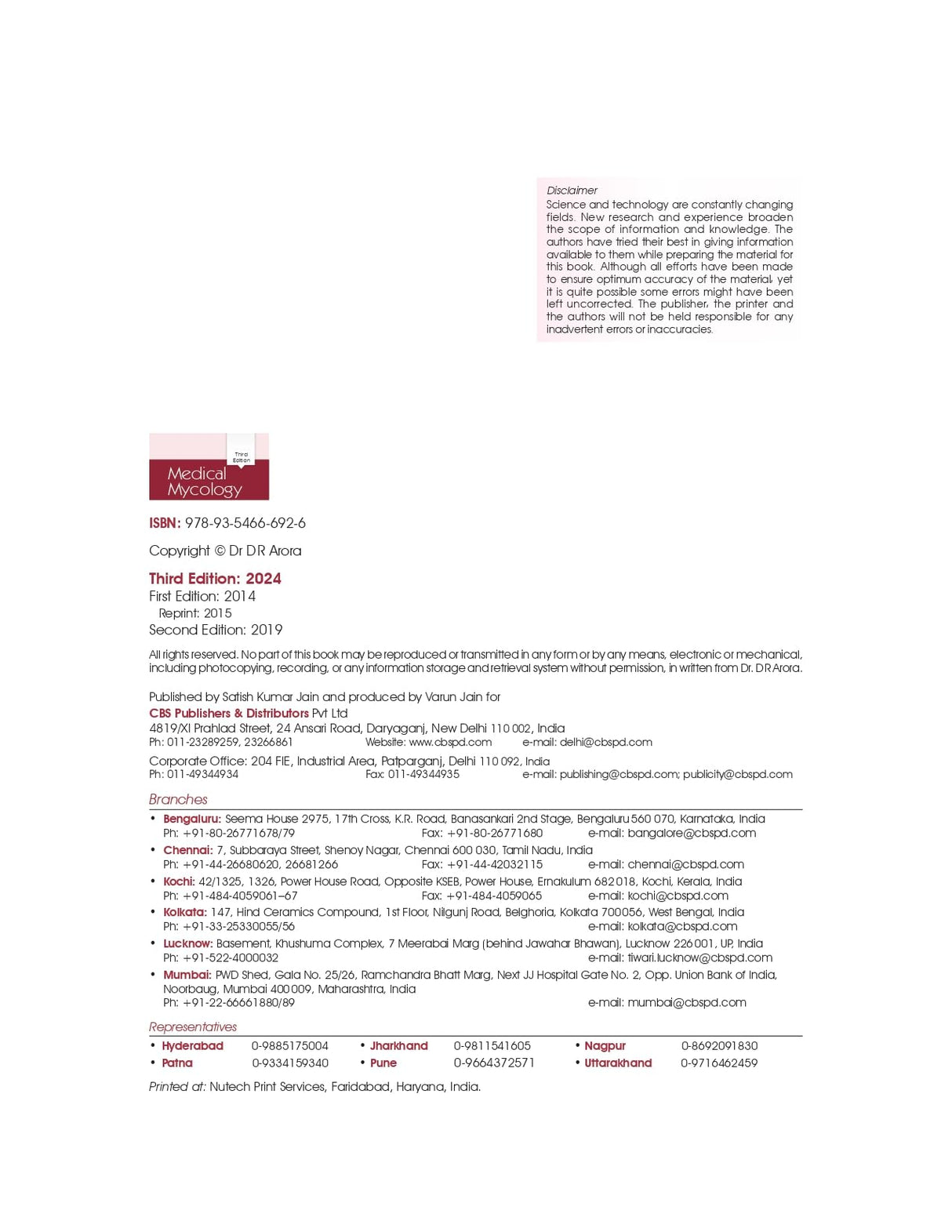 Medical Mycology 3Ed (Pb 2024)