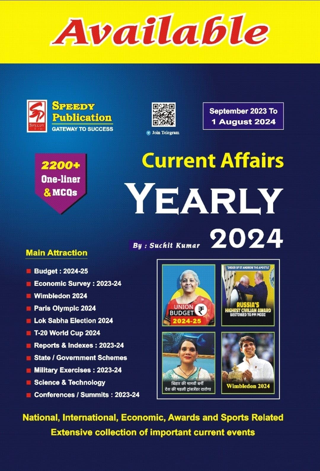 SPEEDY CURRENT AFFAIRS YEARLY AUGUST 2024 (ENGLISH VERSION)