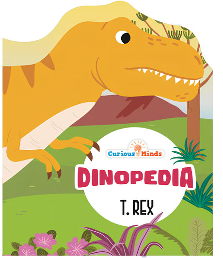 Set of 4 Children Dinosaur Encyclopedia Die Cut Books for 5+ | Dinopedia- T REX, DIPLODOCUS,TRICERATOPS,VELOCIRAPTOR - Retail Maharaj
