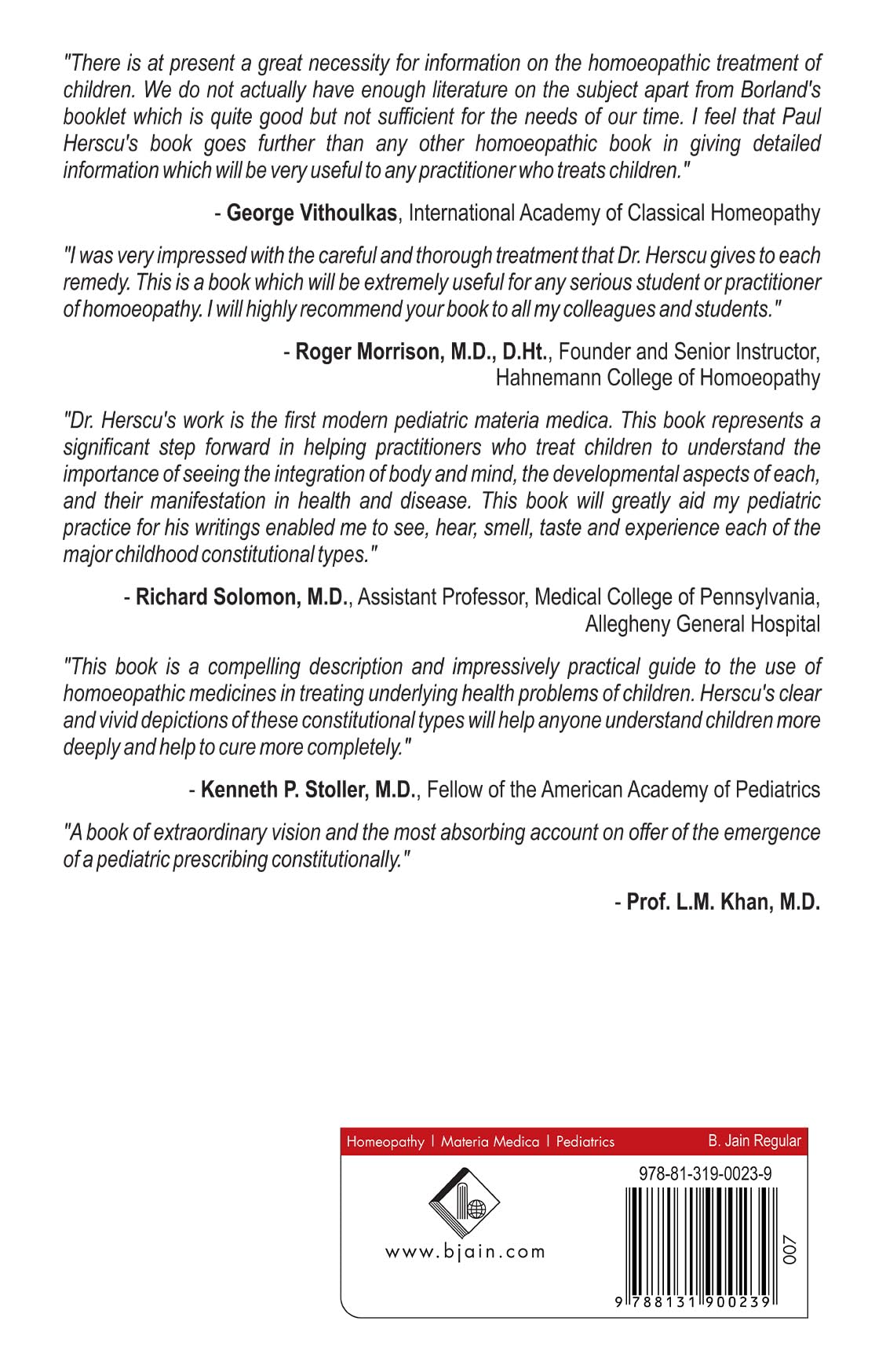 The Homoeopathic Treatment of Children – Pediatric Constitutional Types - Retail Maharaj