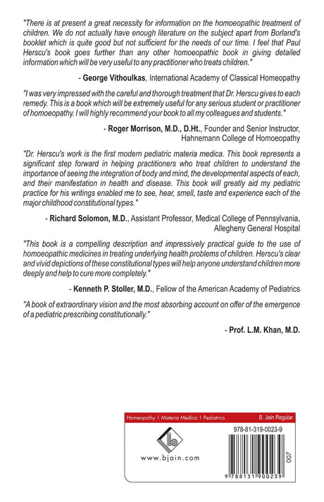 The Homoeopathic Treatment of Children – Pediatric Constitutional Types - Retail Maharaj