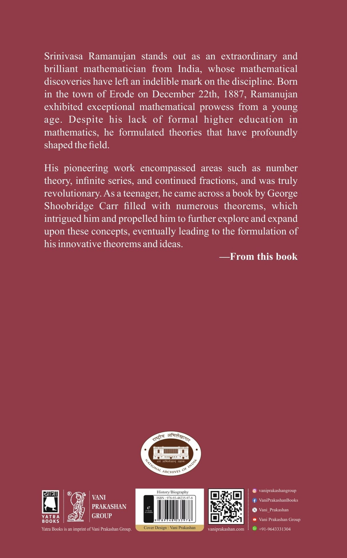 Ramanujan : Journey of a Great Mathematician - Retail Maharaj