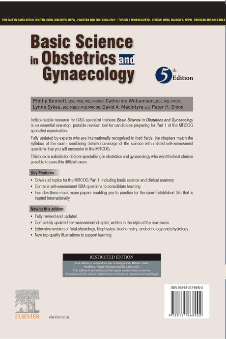 Basic Science in Obstertrics and Gynaecology 5th/Ed. - The Textbook for MRCOG - Part I - Retail Maharaj