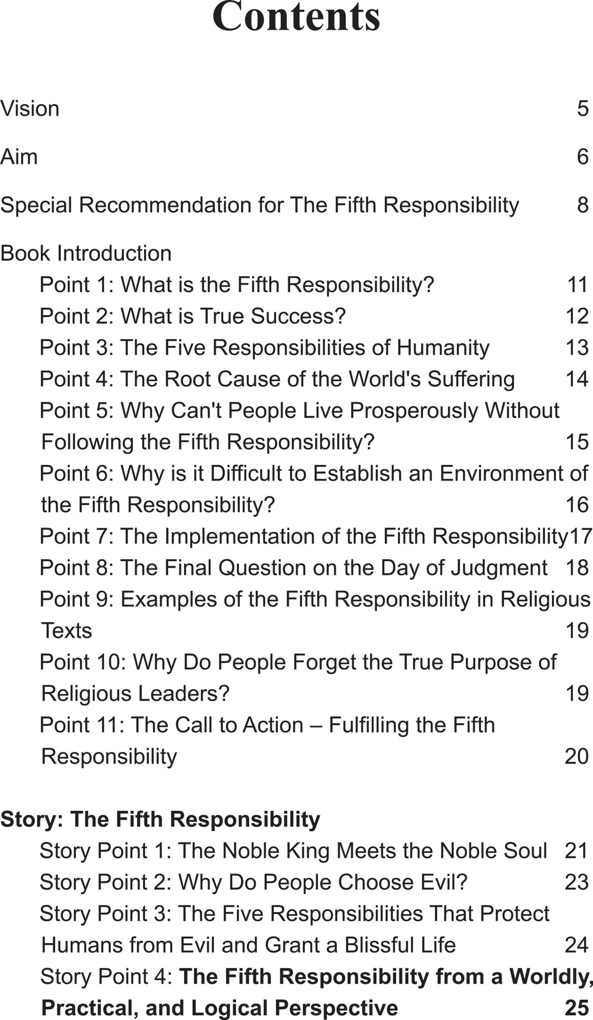 The Fifth Responsibility A Vision for Global Peace & Prosperity