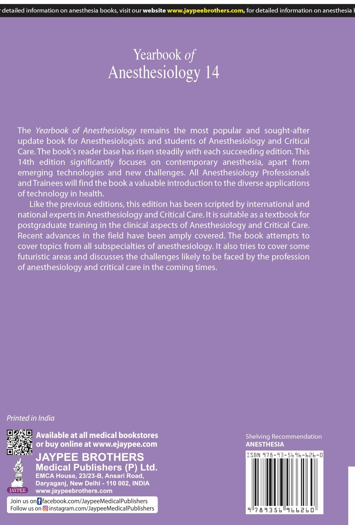 YEARBOOK OF ANESTHESIOLOGY 14