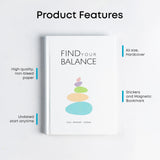 Find Your Balance Undated Planner Journal | Gratitude Journal with Habit Tracker & Mood Tracker | Includes Journaling Stickers | Undated | 4 Months - 300 Pages | (Stone White) - Retail Maharaj
