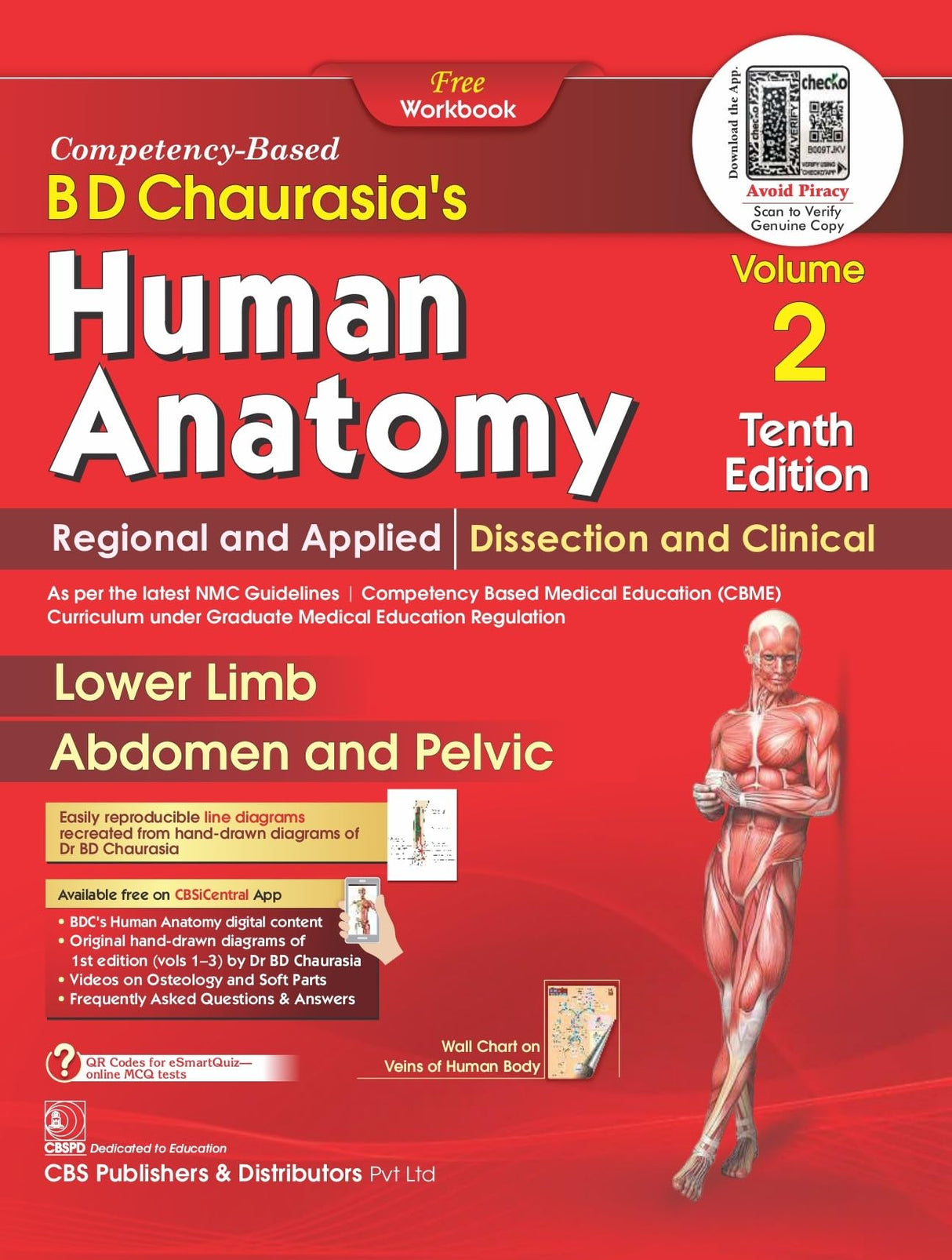 Bd Chaurasias Human Anatomy - 10Ed Vol 2 Regional And Applied Dissection And Clinical Lower Limb Abdomen And Pelvis With Free Workbook And Ebooks (Pb 2025)
