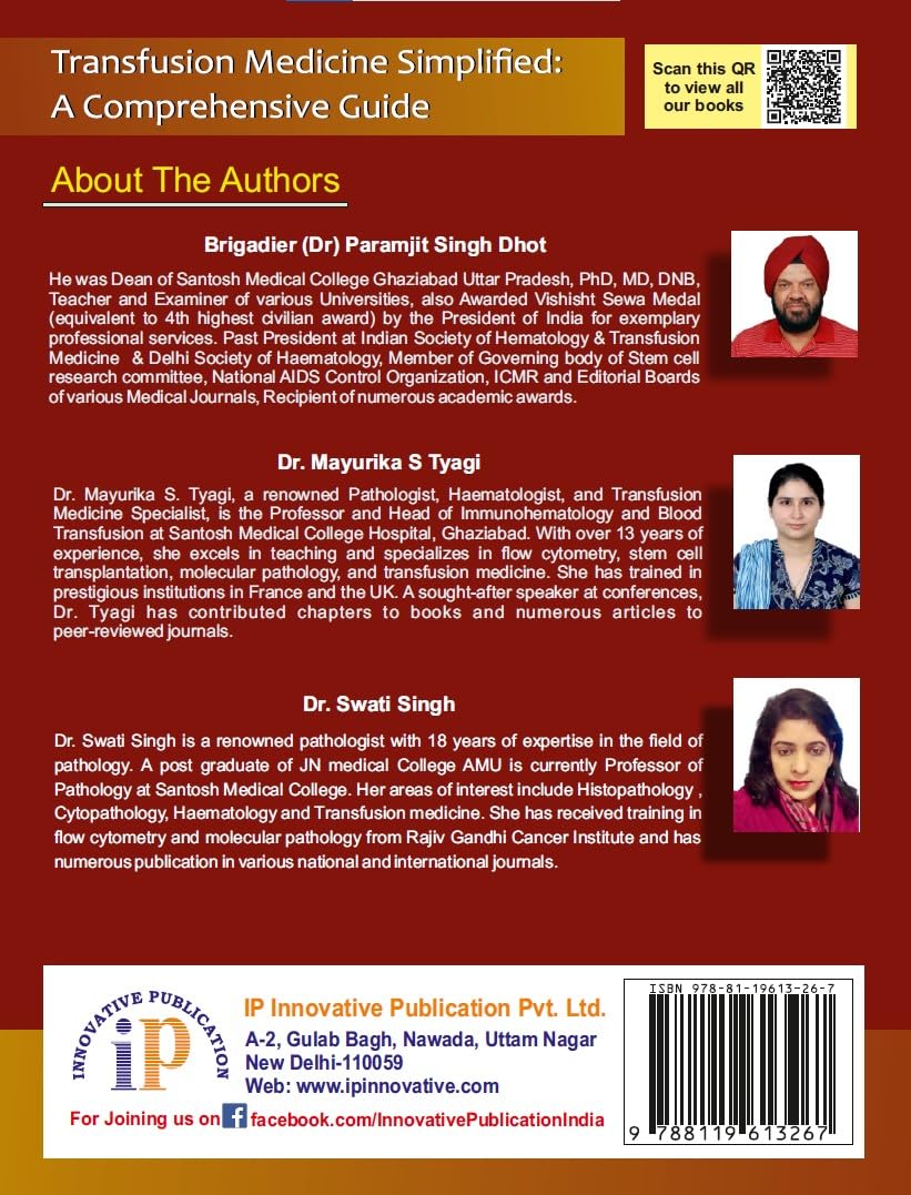 Transfusion Medicine Simplified: A Comprehensive Guide (for MBBS and Paramedical Students) (First Edition, 2025)