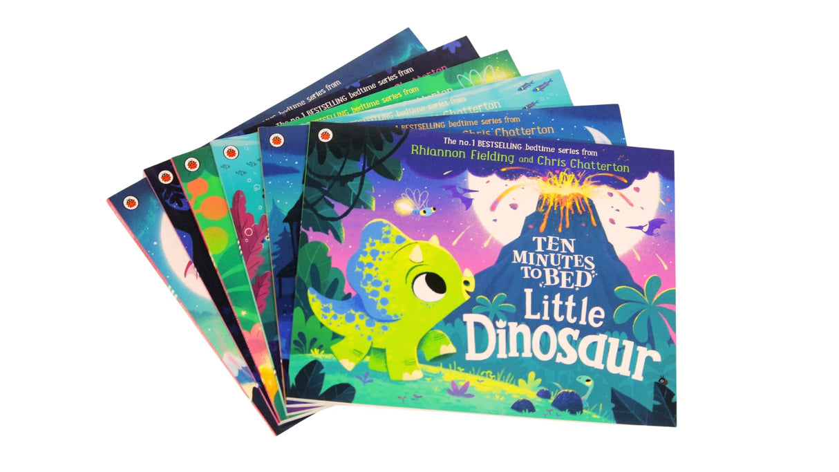 Ten Minutes to Bed: Bedtime Story Collection - 6 Books Pizza Box Set (Little Dinosaur, Little Monster, Little Mermaid, Little Unicorn and More)